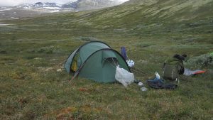 tält i fjällterräng