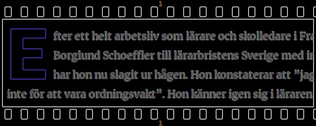 svart bild med text och filmkant